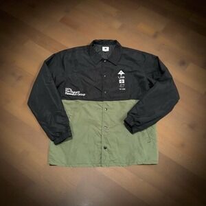 LRG Lifted Research Group Coach Jacket Mens Large Black Olive Green 147% NWOT